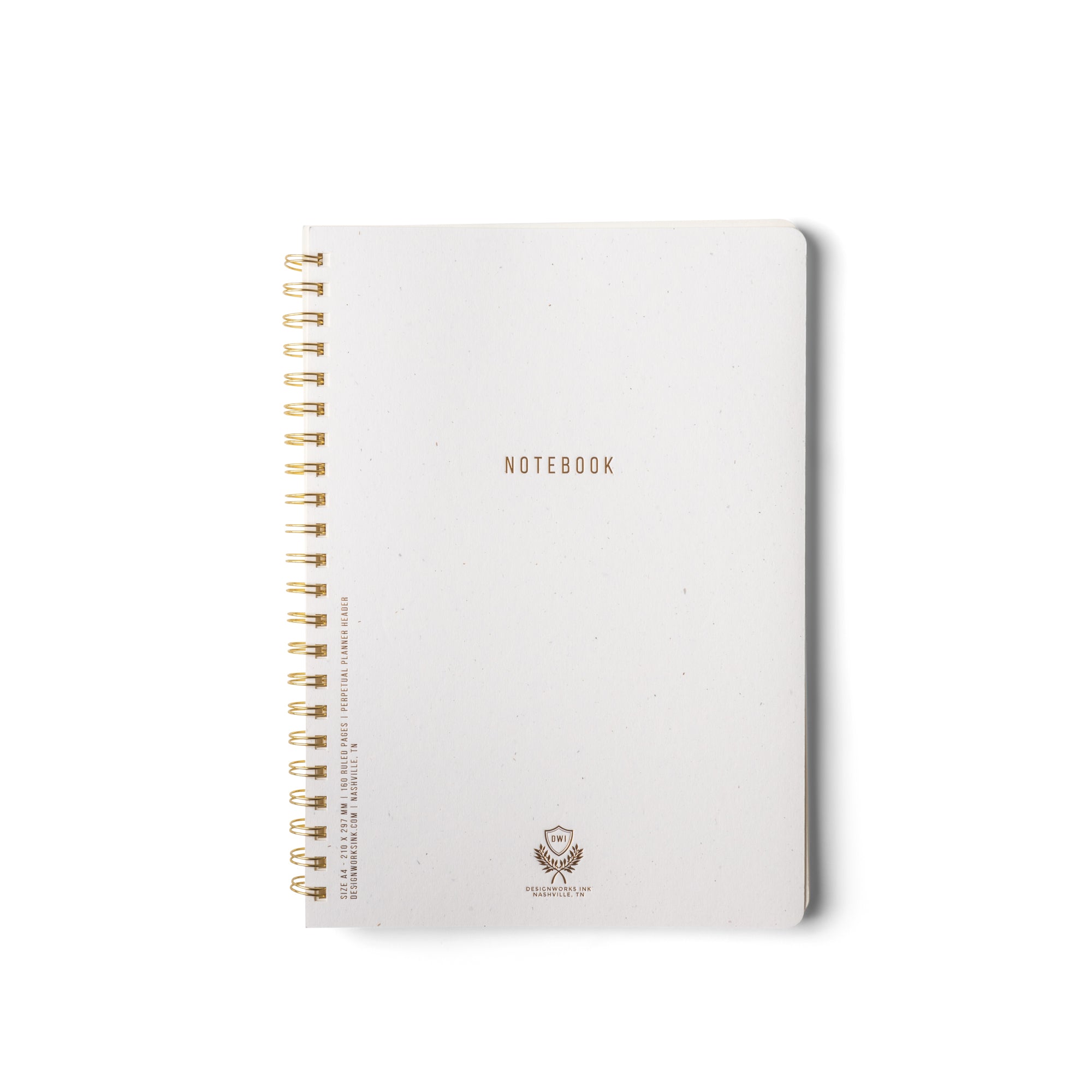 Designworks Ink Crest Kraft Twin Wire Notebook (A4) - Speckled Ivory