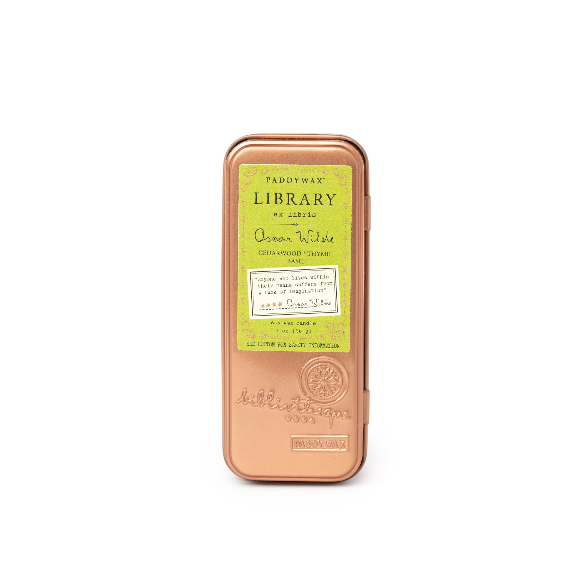 Paddy Wax Library Two Wick Travel Tin (56g) - Oscar Wilde