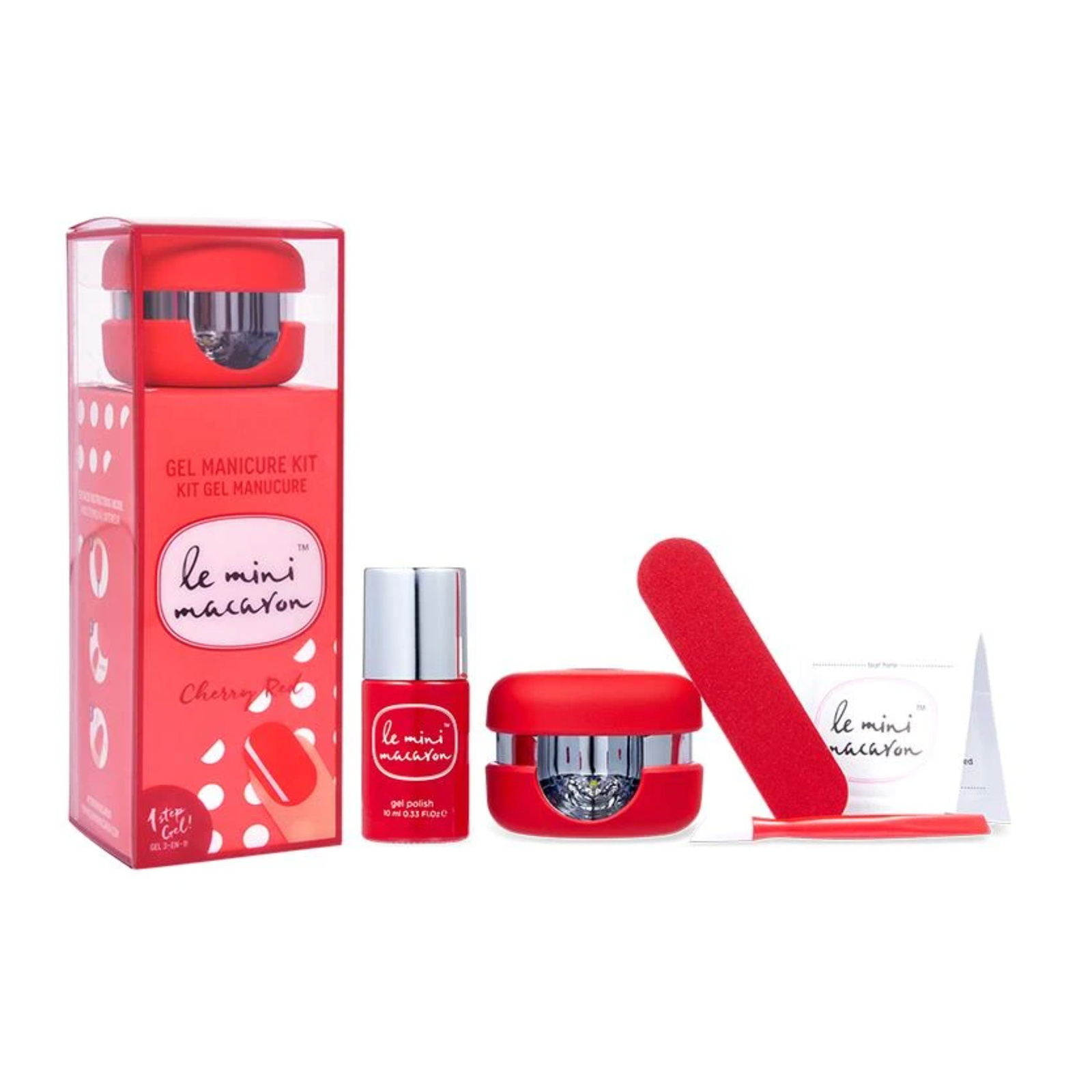 Le Mini Macaron Gel Manicure Kit - Cherry Red