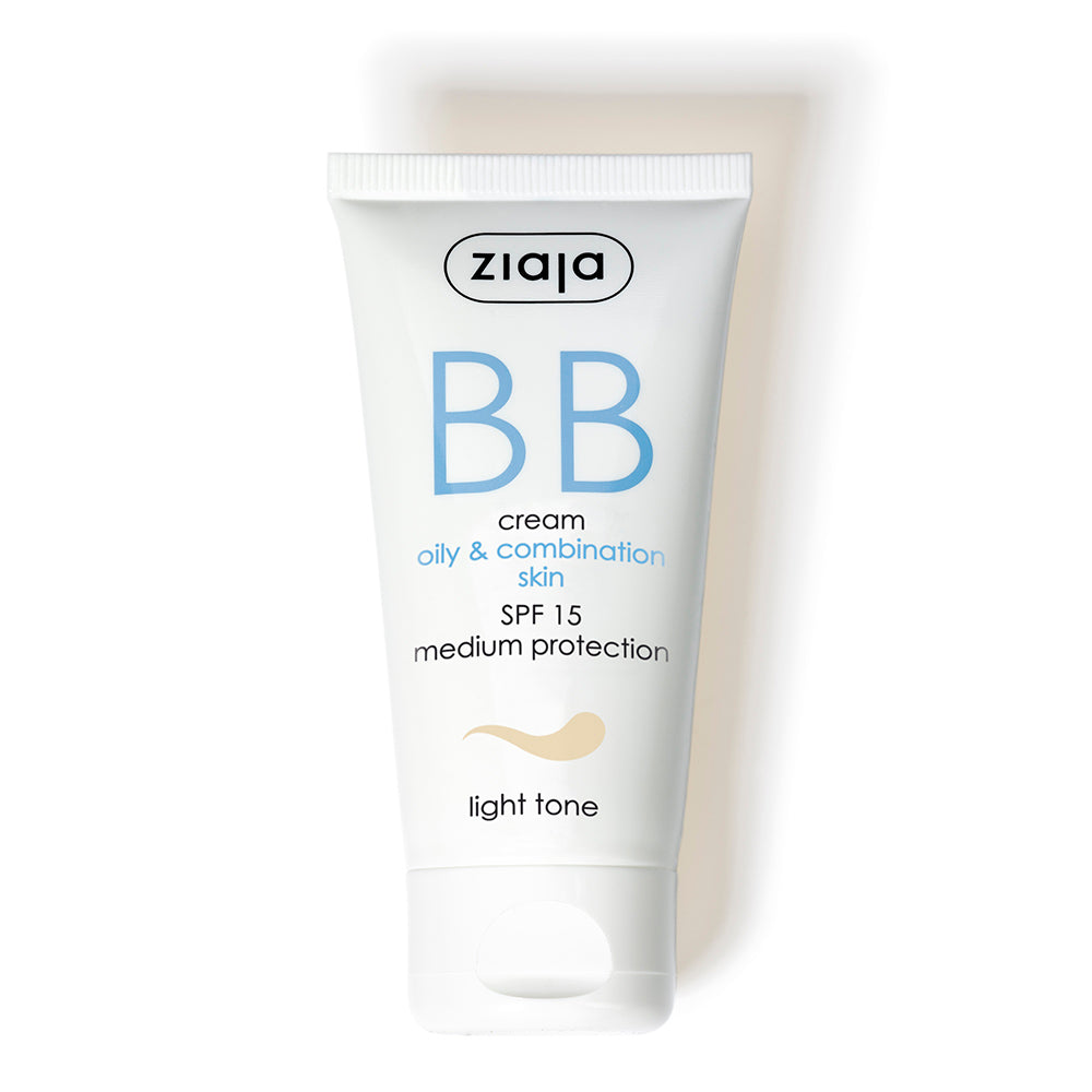 Ziaja BB Cream, Oily Combination Skin Light Tone SPF 15 50ml