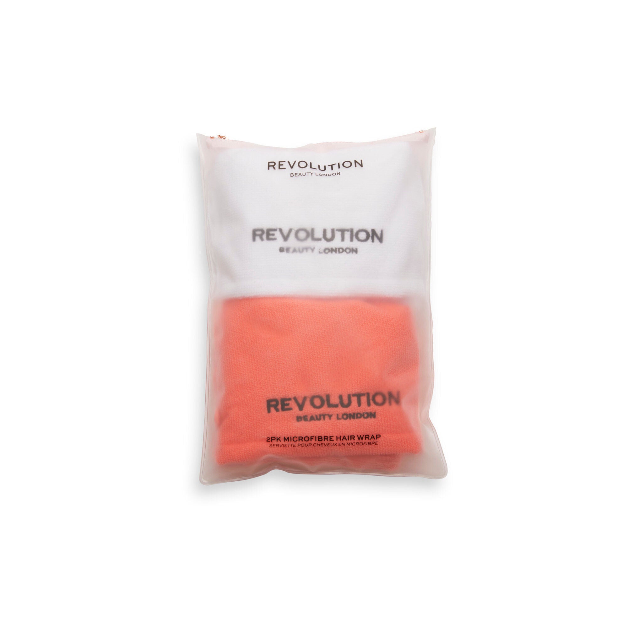 Revolution Haircare 2 pack Microfibre Hair Wrap White/Coral